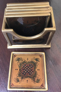 reverse painted glass coasters